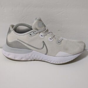 Women’s Nike Renew size 9.5 running shoes white and silver